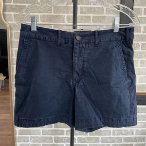 Abercrombie and Fitch 5’” Navy Flat Front Shorts